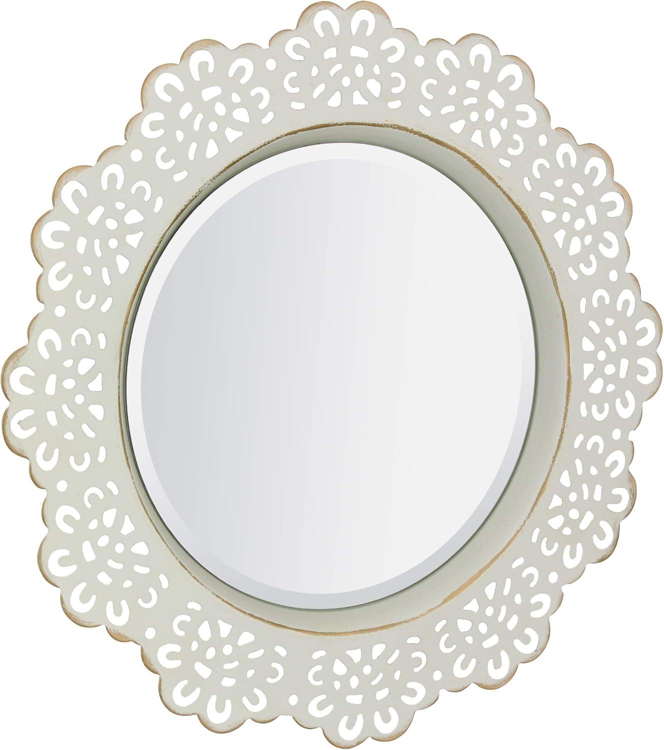 12.5" Decorative Floral Metal Lace Wall Mirror - Stonebriar Collection