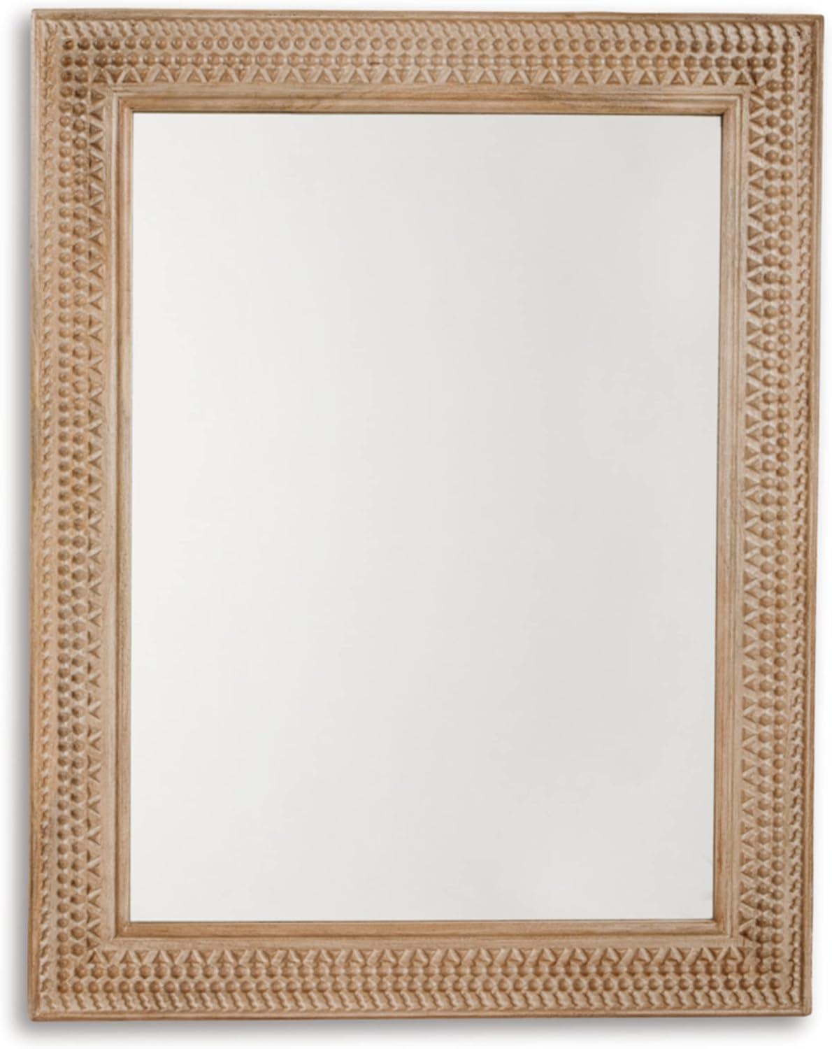 Brown Carved Wood 78" Full Length Floor Mirror