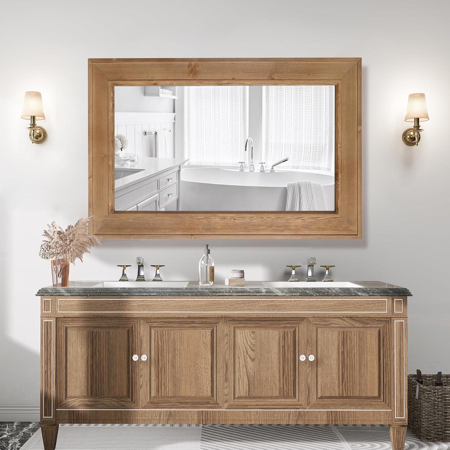 WallBeyond Natural Wash Wood Mirror