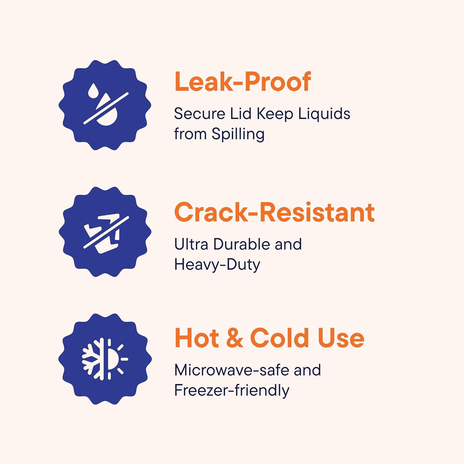 [48 Sets -16 oz.] Plastic Deli Food Storage Containers with Airtight Lids - Soup Containers with Lids