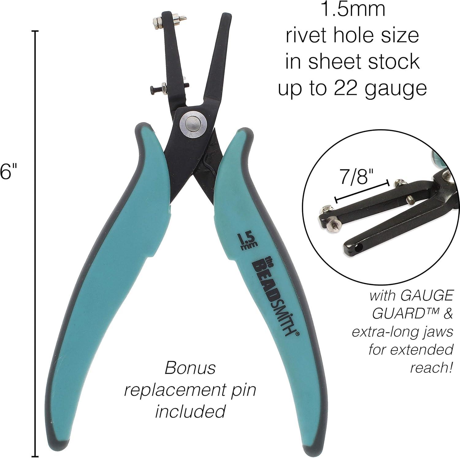 Beadsmith PLHP15 Metal Hole Punch Pliers for Sheet Metal, 1.5mm
