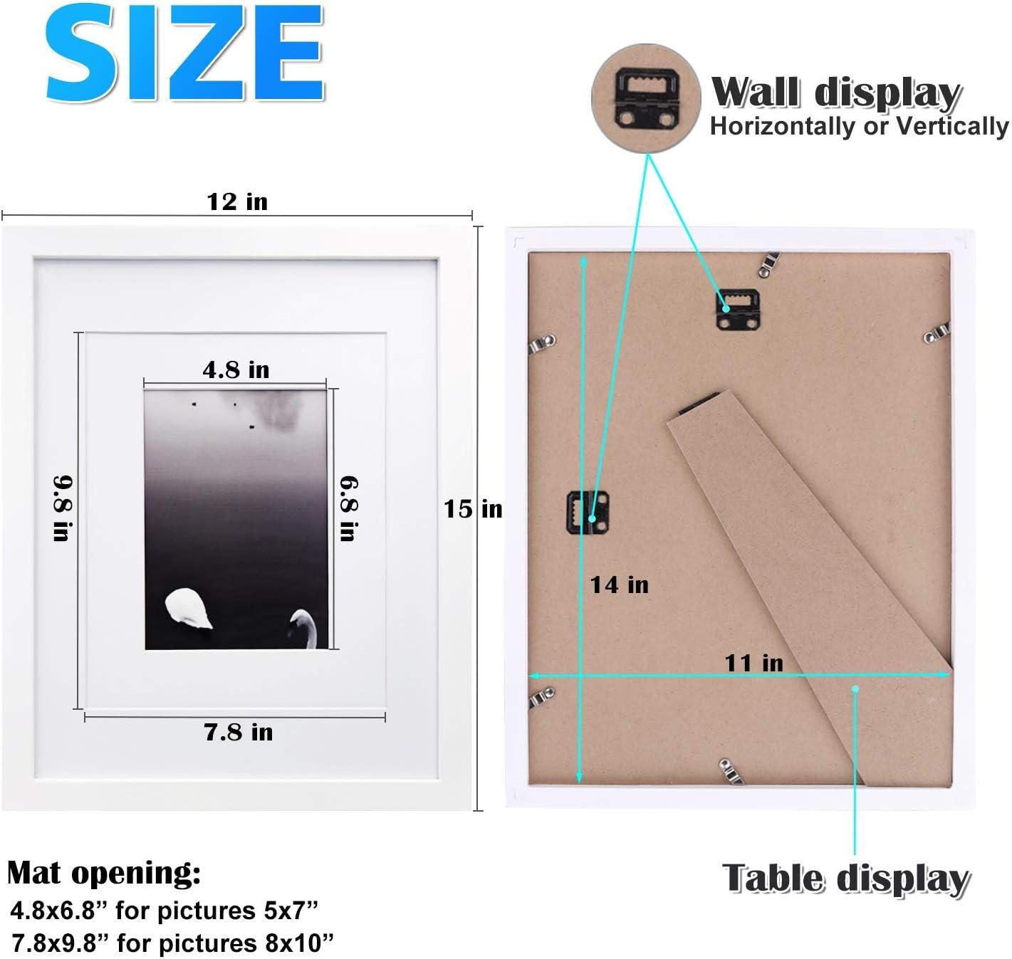 White Solid Wood 11x14 Picture Frame with Plexiglass