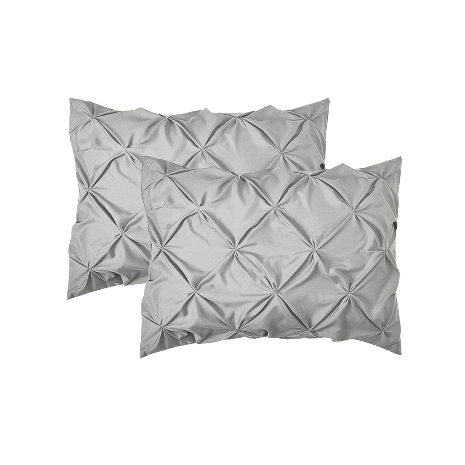 Elegant Comfort 8-Piece Pinch Pleated Comforter Set - All Season Bed in a Bag, Includes Smart Sheet Set, Bed Skirt, Comforter, Pillowcases & Shams, Twin/Twin XL, Light Gray