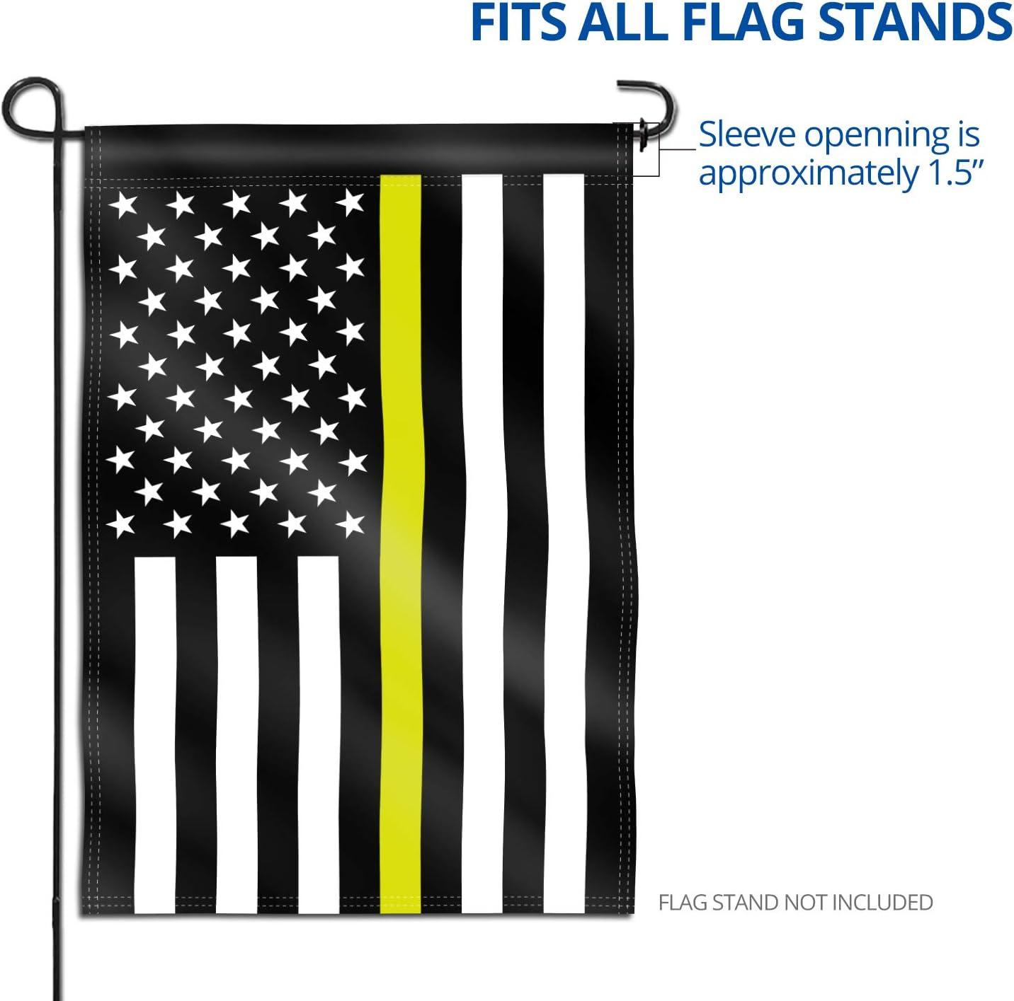 ANLEY Double Sided Premium Garden Flag, Thin Yellow Line USA Decorative Garden Flags 18 x 12.5 Inch