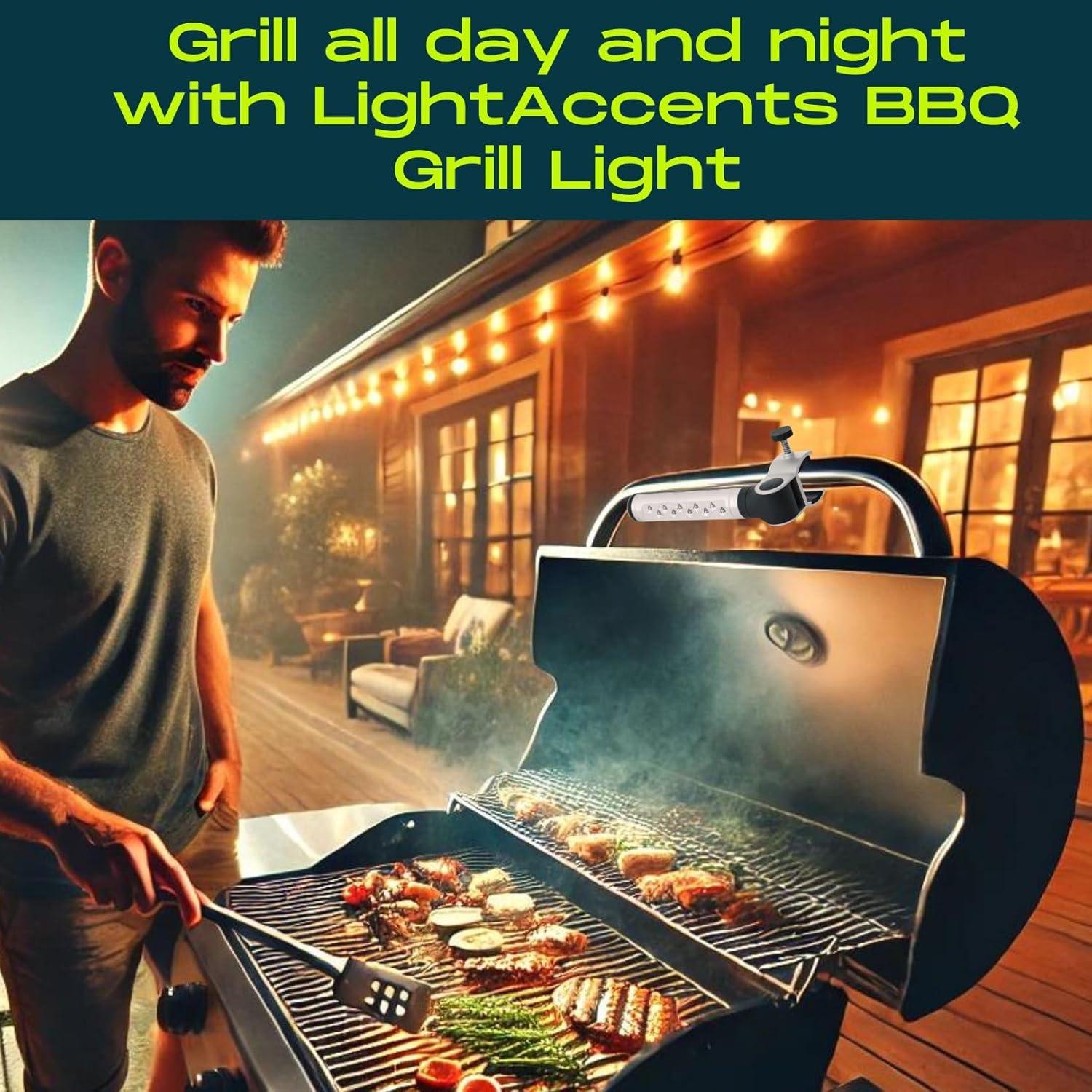 Adjustable Aluminum Clamp Battery Operated LED Grill Light