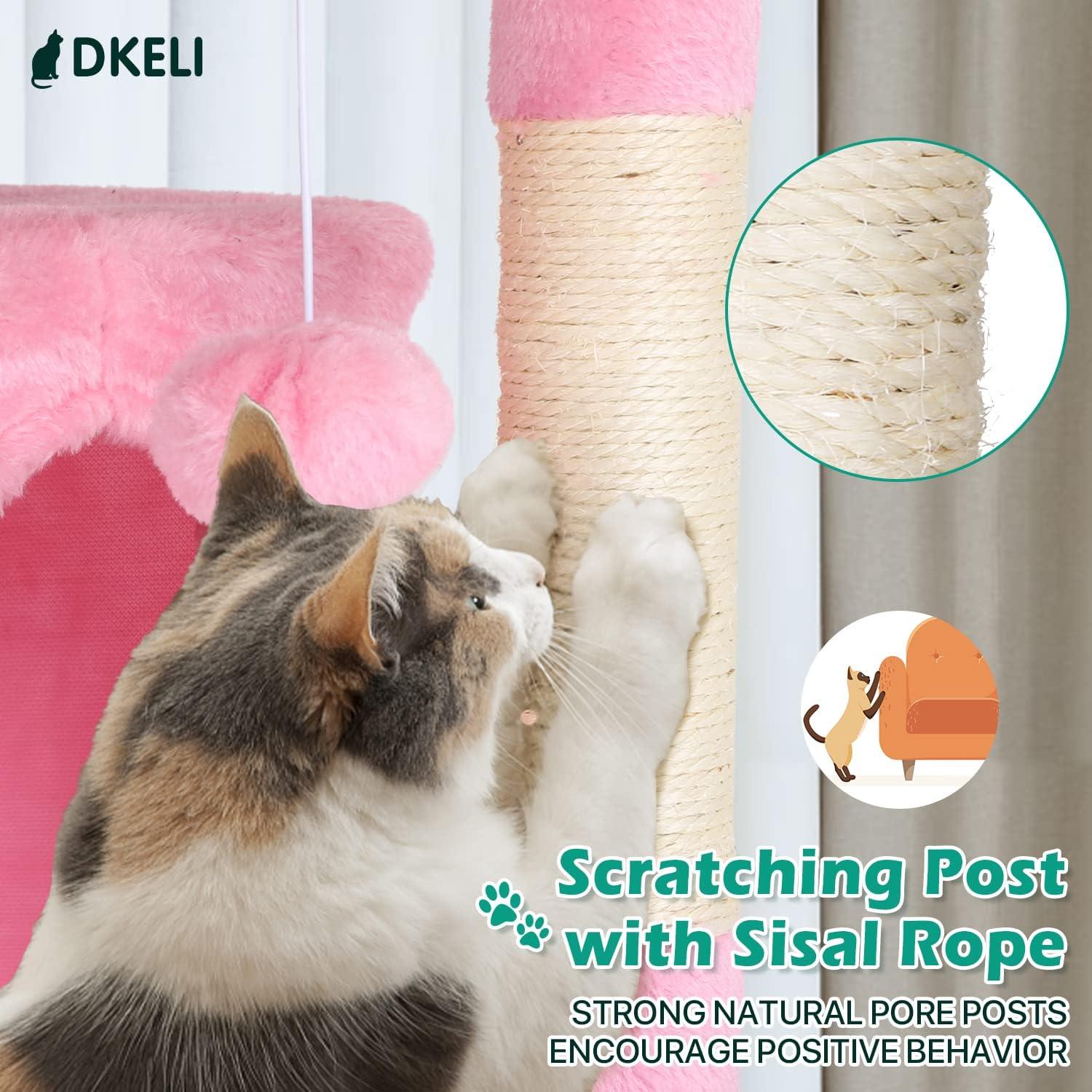 Tucker Murphy Pet™ Cat Tree With Large Top Perch, Plush Hammock, Cat Shelves And Dangling Pompom, Cat Scratching Posts And 2 Condos Houses