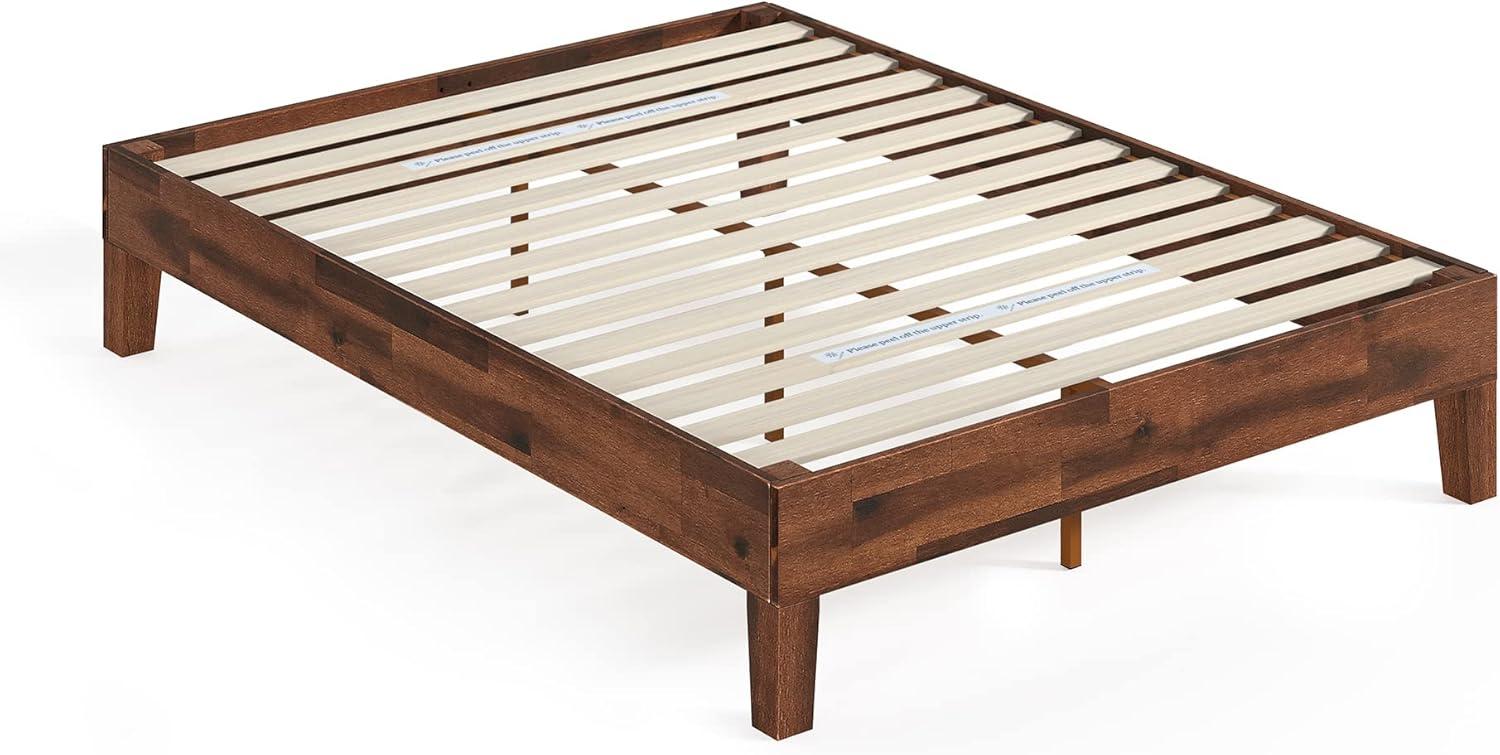 Marissa 12" Pine Wood Queen Platform Bed Frame