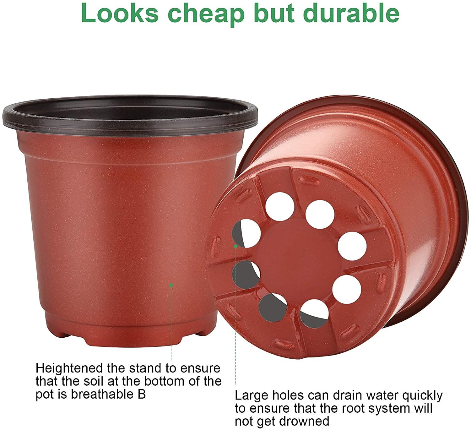 MIXC Plant Nursery Pots with Humidity Dome 4" Soft Transparent Plastic Gardening Pot Planting Containers Cups Planter Small Starter Seed Starting Trays for Seedling with 10pcs Plant Labels，30 Sets