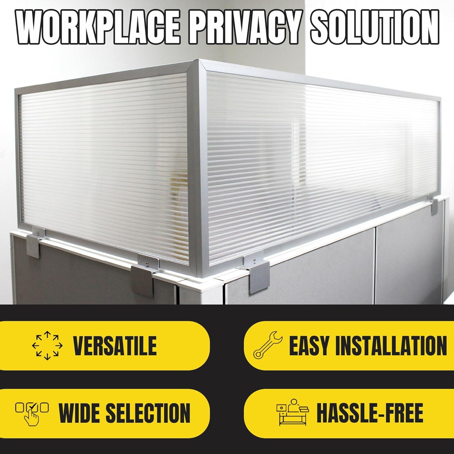 Polycarbonate Cubicle Mounted Privacy Panel with Small Bracket