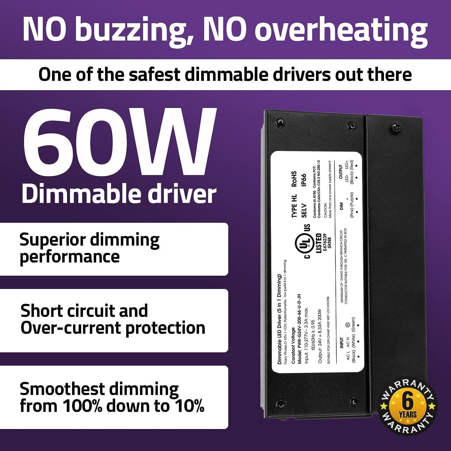 200W Black Aluminum Dimmable LED Driver Transformer