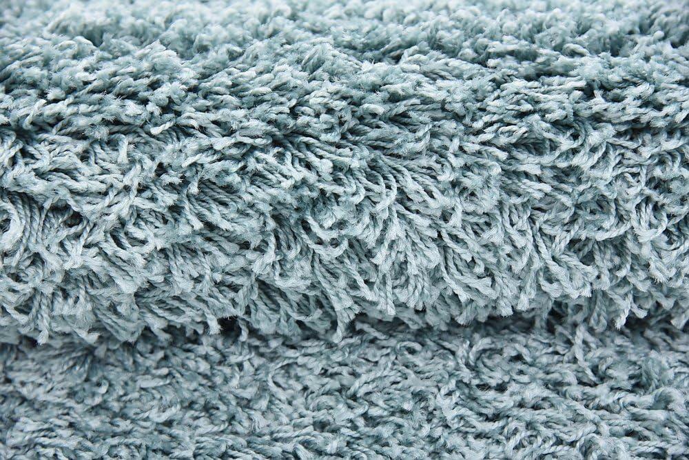 Unique Loom 4' 1 x 6' 1 Solid Shag Light Slate Blue Area Rug
