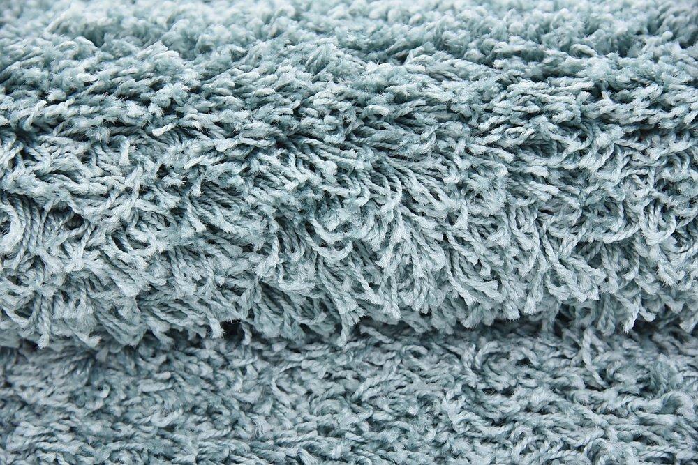 Unique Loom 4' 1 x 6' 1 Solid Shag Light Slate Blue Area Rug
