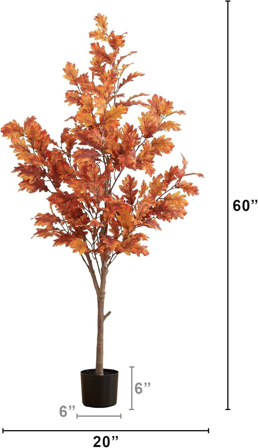 5ft Autumn Oak Artificial Fall Tree with Bendable Branches