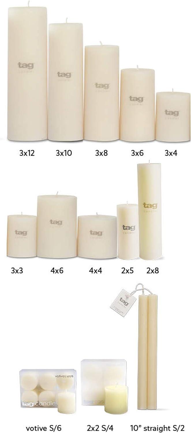 White 8" Dripless Scented Pillar Candle with Bow