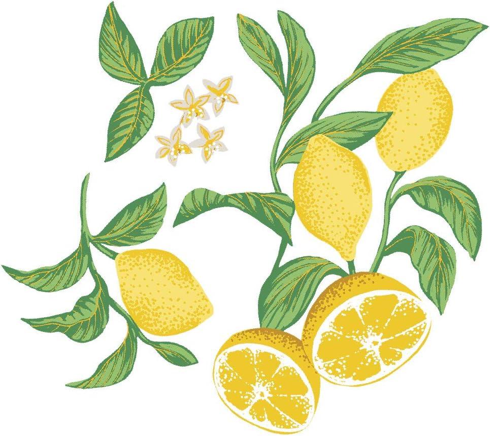 Yellow and Green Lemon Peel and Stick Wall Decal Set