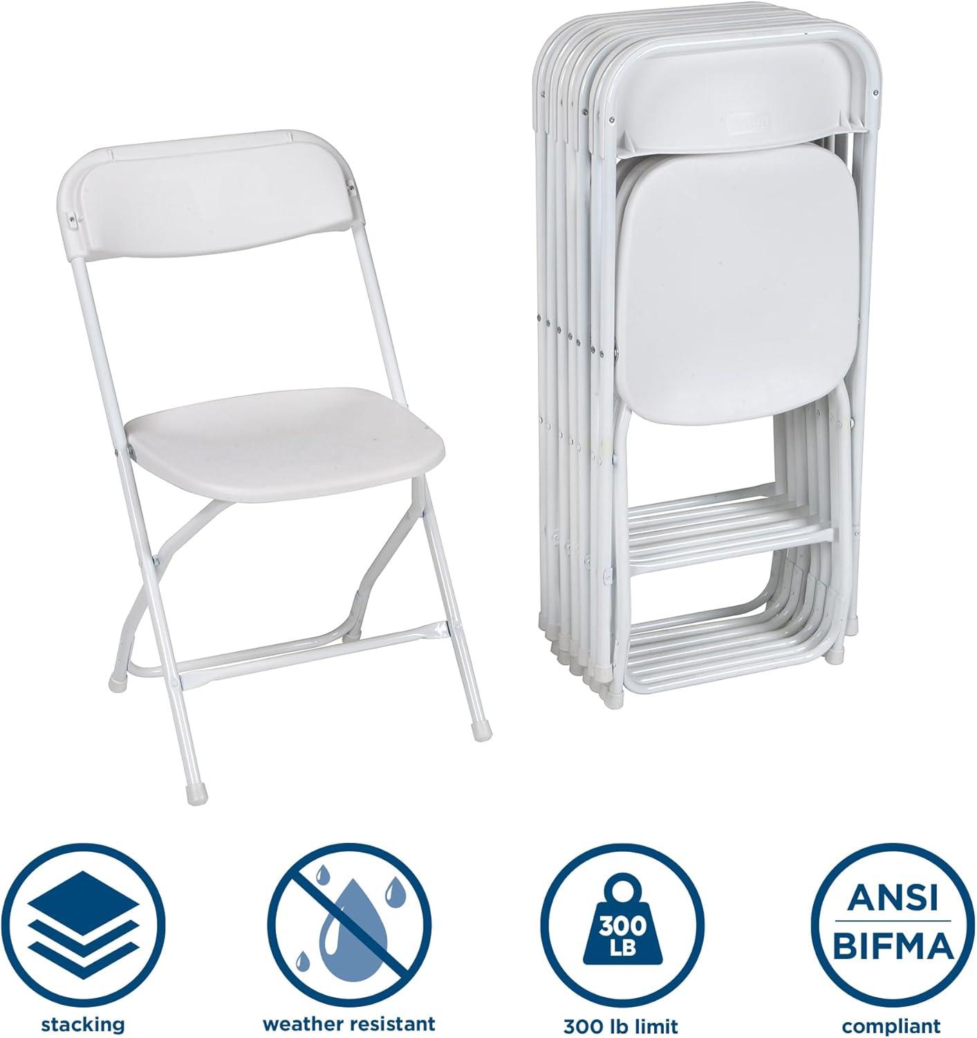 ZOWN Premium Commercial Plastic Stacking, Indoor/Outdoor Folding Chair