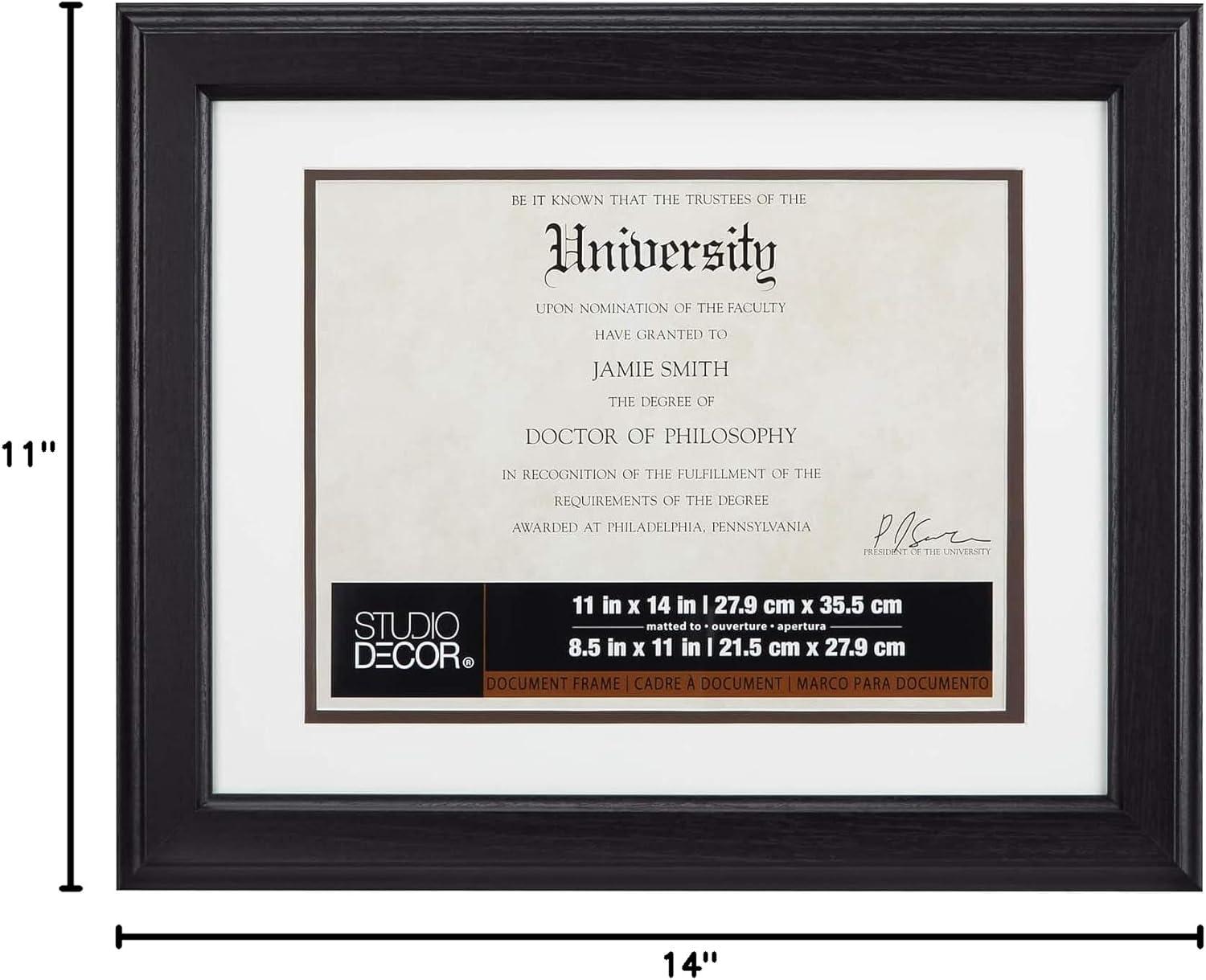 11" x 14" Brown Document Frame with Double Mat by Studio Décor®