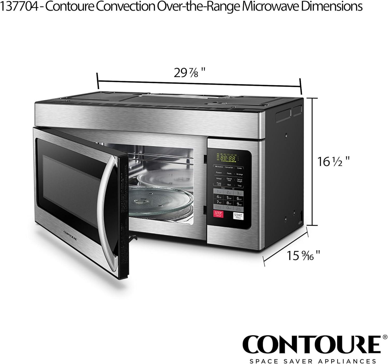 NAT.QUALITY Contoure Over the Range Microwave Oven 1.6 Cubic Foot 30 in Stainless Steel
