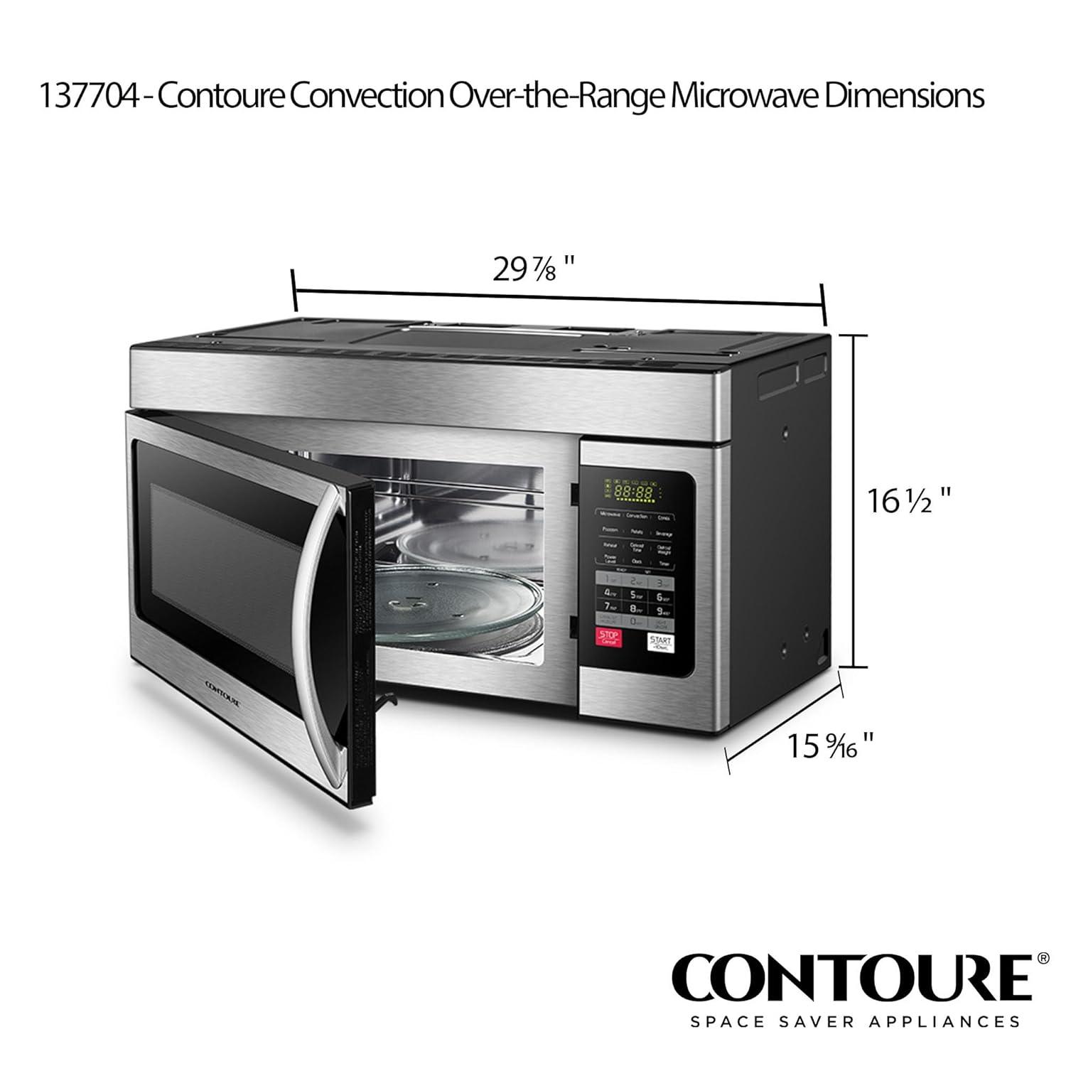 NAT.QUALITY Contoure Over the Range Microwave Oven 1.6 Cubic Foot 30 in Stainless Steel