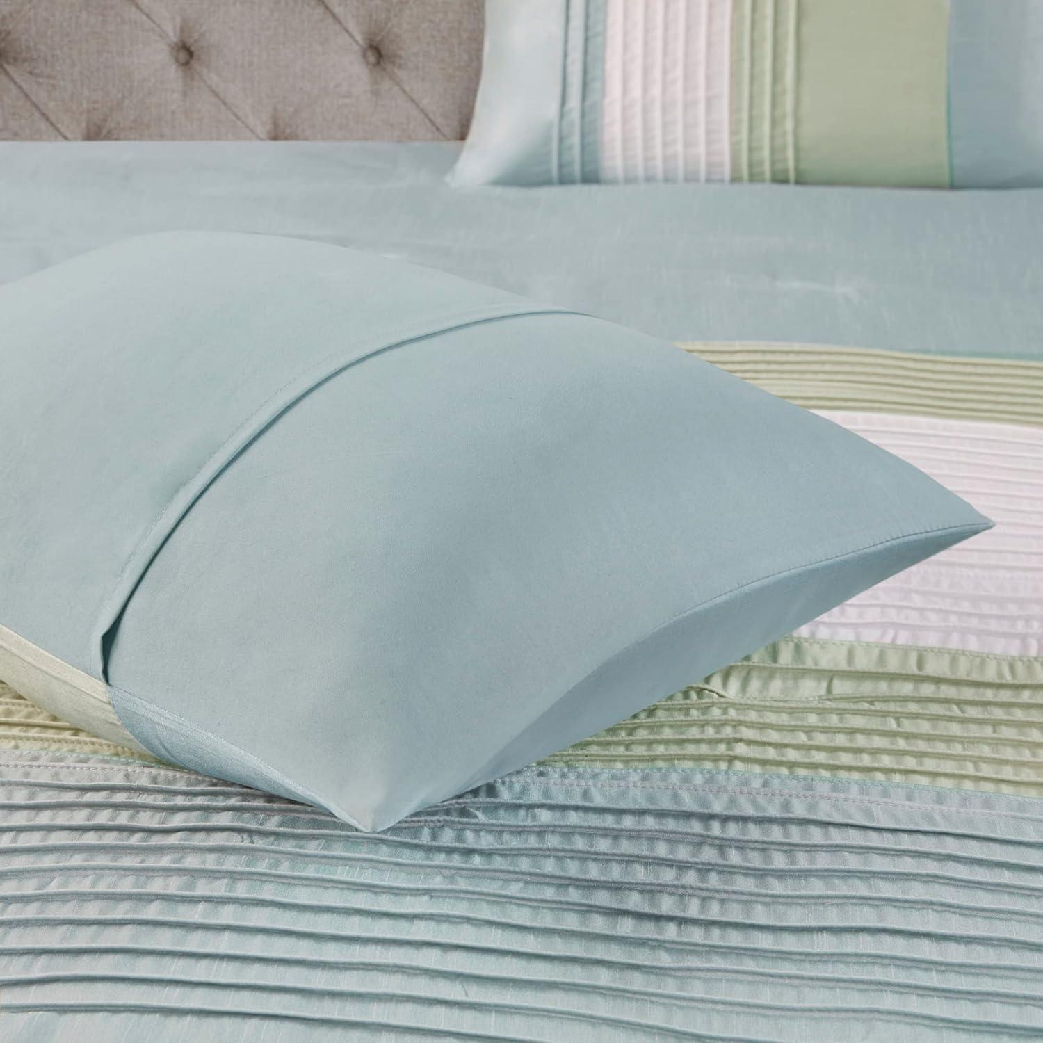 Madison Park Amherst 7 Piece Striped and Pleated Comforter Set