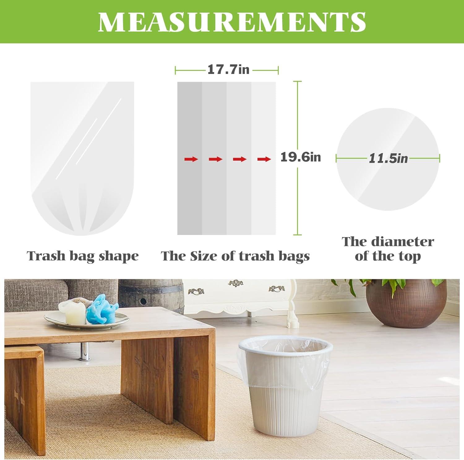 330 Counts Strong Trash Bags Garbage Bags by Teivio, Trash Liners, Small Plastic Bags home office kitchen (4 Gallon)