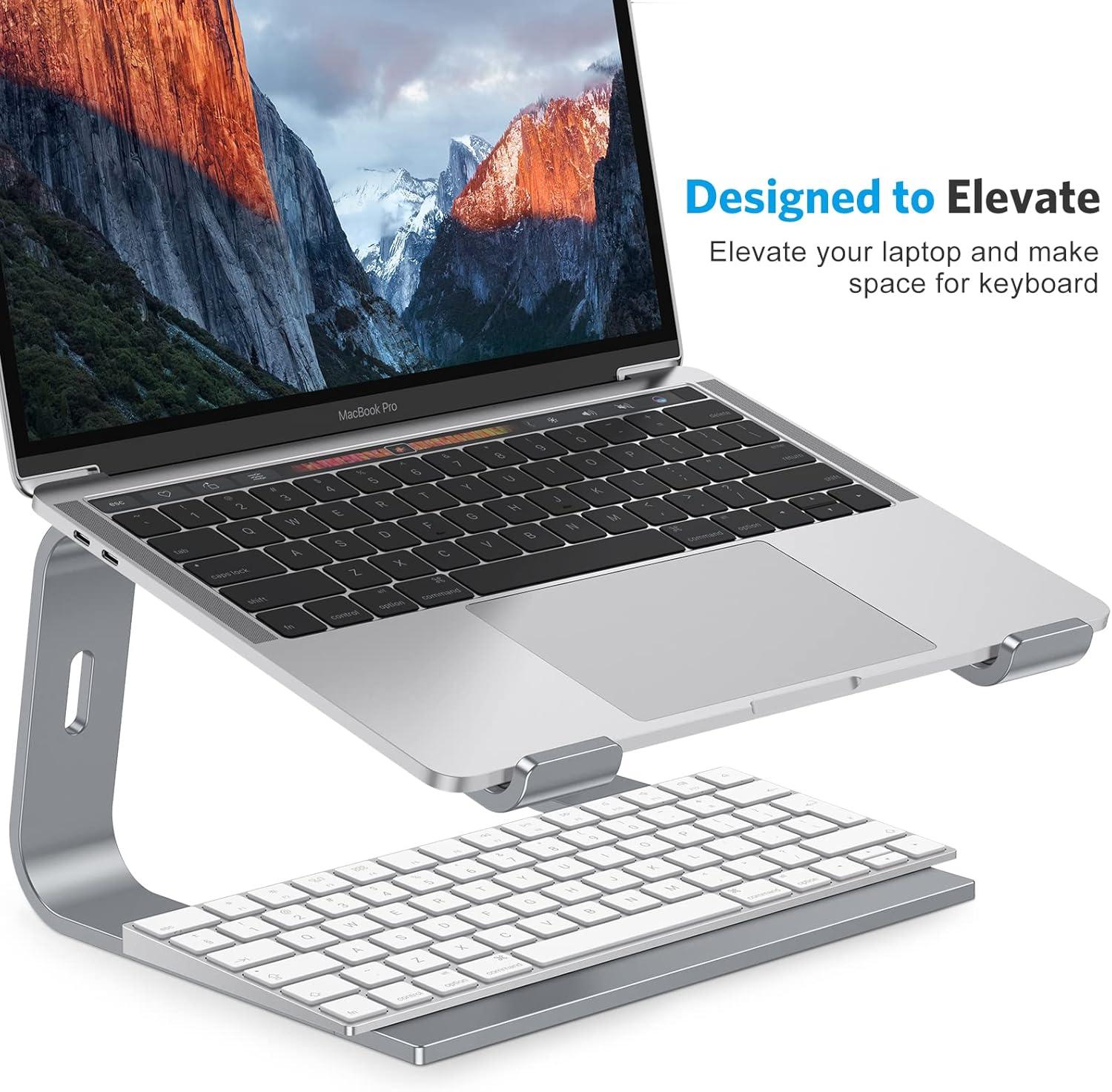 Laptop Stand, Adjustable Ergonomic Laptop Computer Stand for Desk Compatible with MacBook Air Pro, Samsung, Dell XPS, HP, Lenovo More 10-16'' Laptops - Aluminum Alloy