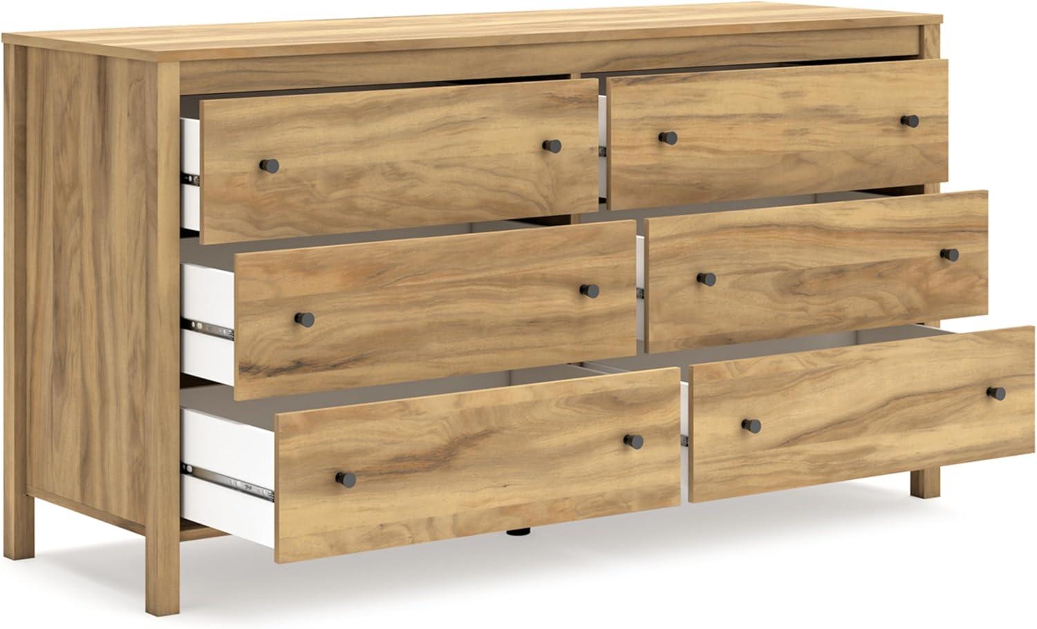 Signature Design by Ashley Bermacy 6 Drawer Dresser, Light Brown