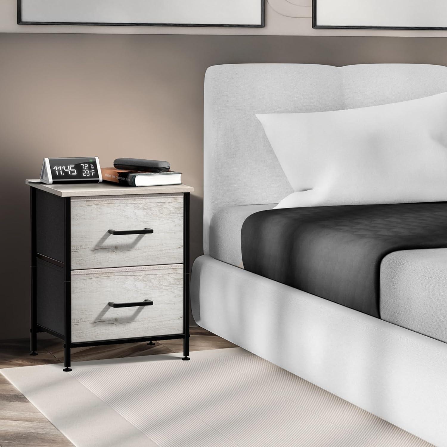 Sorbus Sorbus Nightstand with 2 Drawers in Rustic