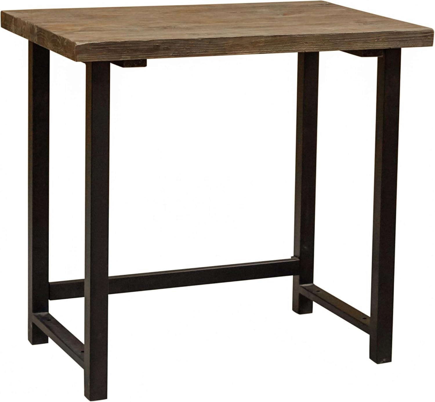 Alaterre Furniture Pomona Writing Desk Metal and Solid Wood Natural : Modern Style, No Storage, Spot Clean, 30" Height