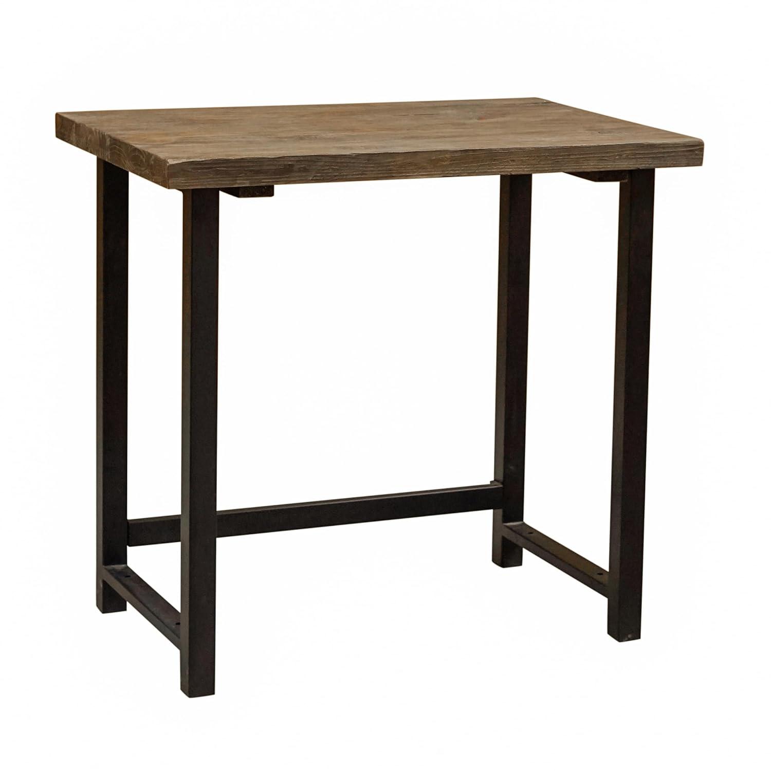 Alaterre Furniture Pomona Writing Desk Metal and Solid Wood Natural : Modern Style, No Storage, Spot Clean, 30" Height