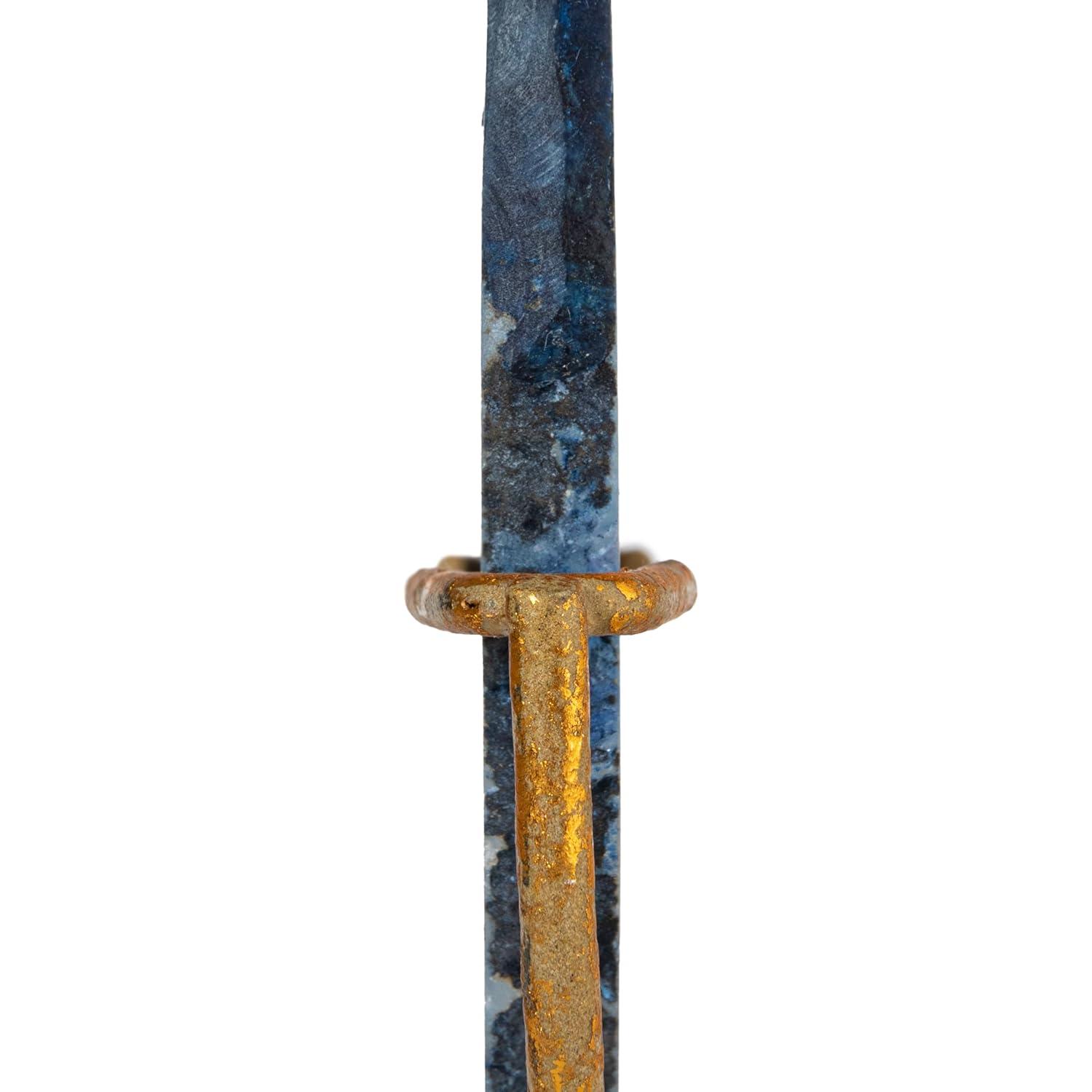 Storied Home Agate on Stand Blue 4" Includes 1 Stand Only: Luxury Glam Metal Sculpture, Indoor Decorative Object