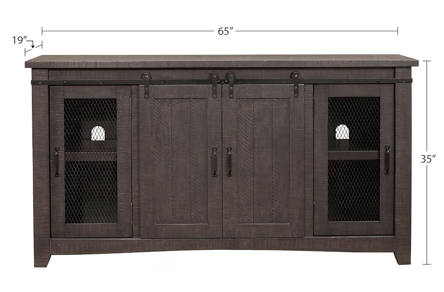 Sierra 65" Solid Wood TV Stand Gray Finish - Martin Svensson Home