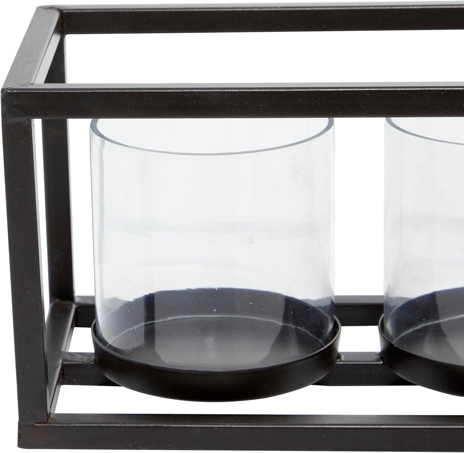 DecMode 4 Holder Black Metal Candelabra