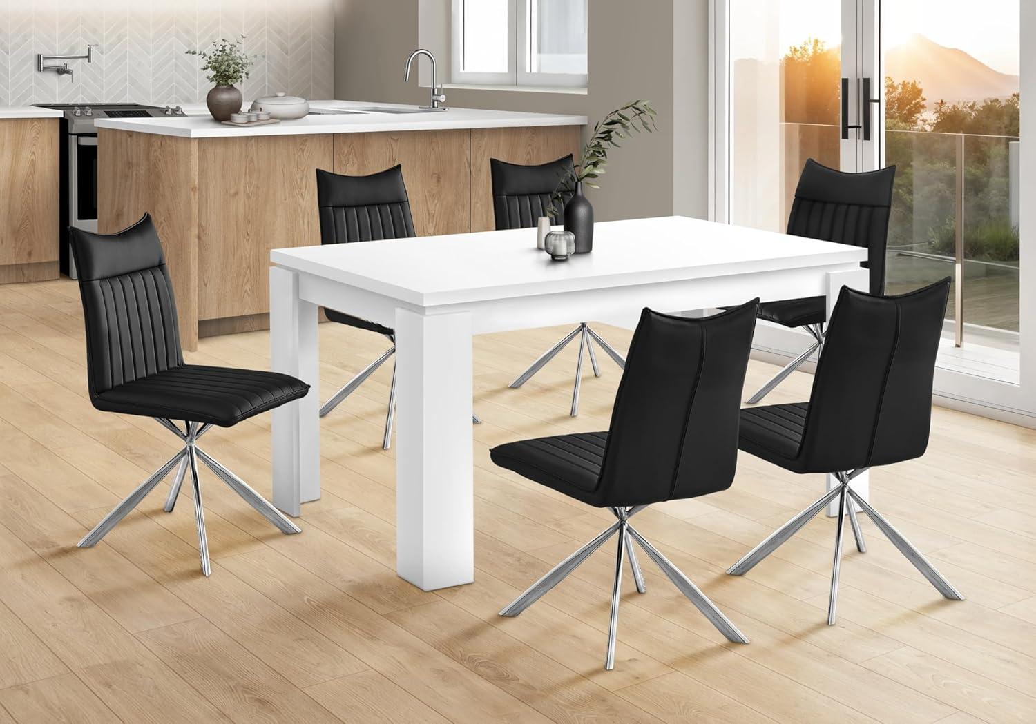 Monarch Specialties Dining Table 60" Rectangular Kitchen Dining Room White Laminate Contemporary Modern