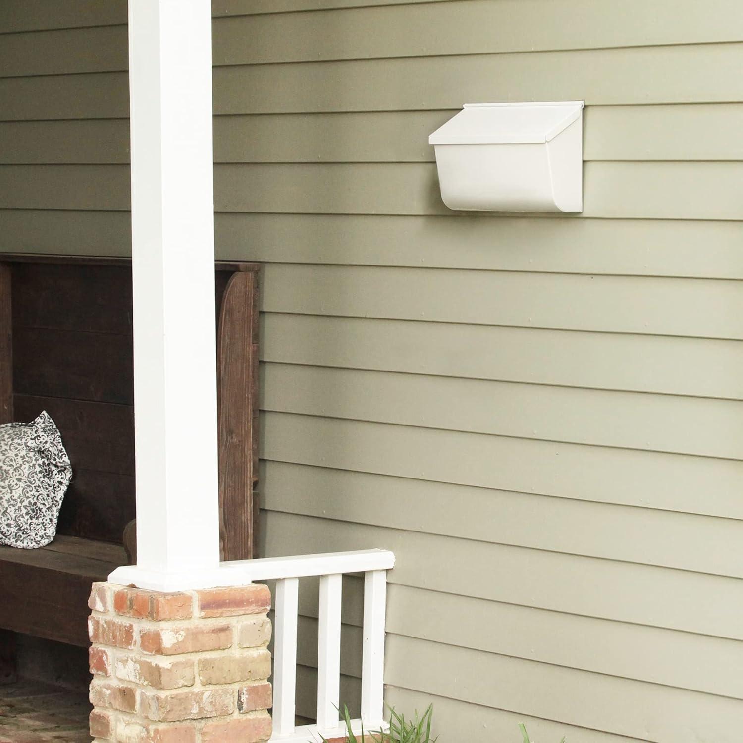 Architectural Mailboxes Woodlands Galvanized Steel, Medium, Wall-Mount Mailbox in White