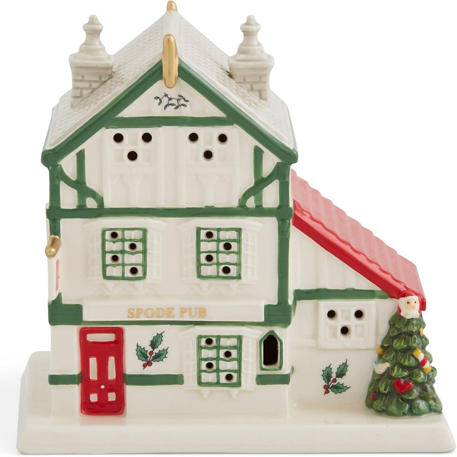 Spode Christmas Tree LED Lighted Ceramic Public House