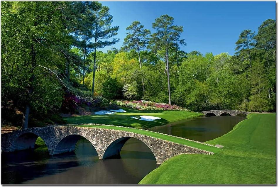 SYDposter Large Gym Men Cave Decor Golf Club Sport Landscape Artwork Canvas Painting for Bedroom Wall Art Augusta National Golf Course Home Decor Poster Print Unframed 24x36in