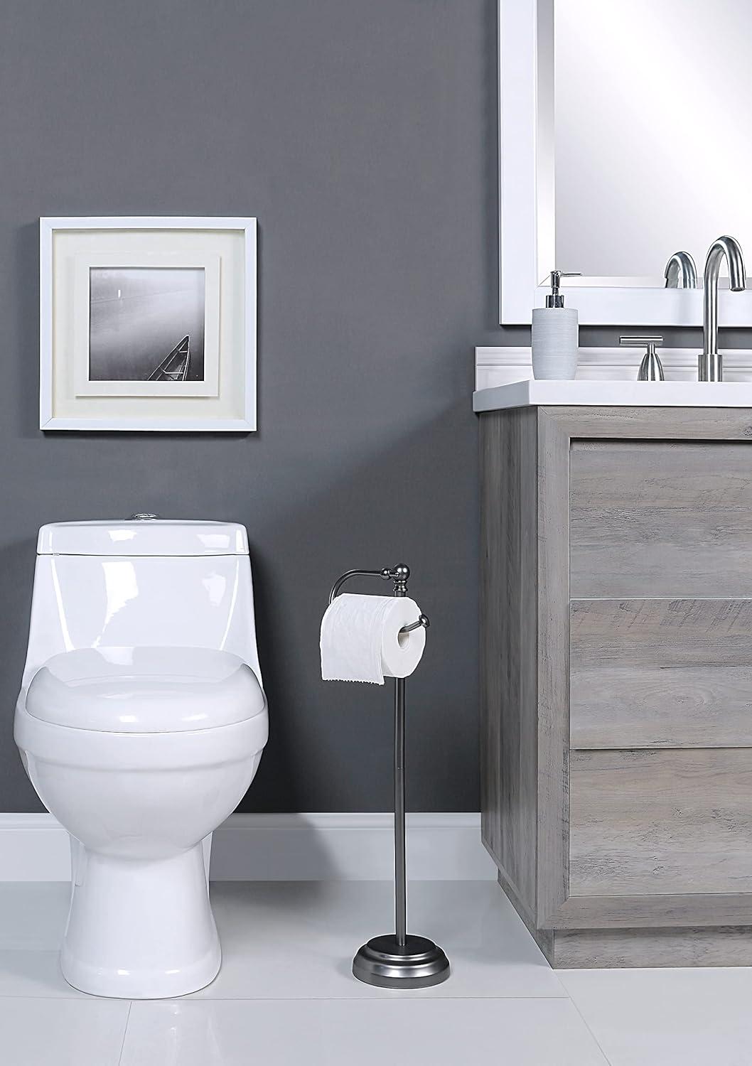 Bathroom Free Standing Toilet Paper Roll Holder Stand