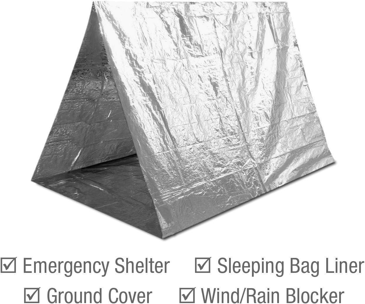 Swiss Safe Emergency Mylar Thermal Blankets Premium 12-Micron 52" X 82" Silver 10-Pack