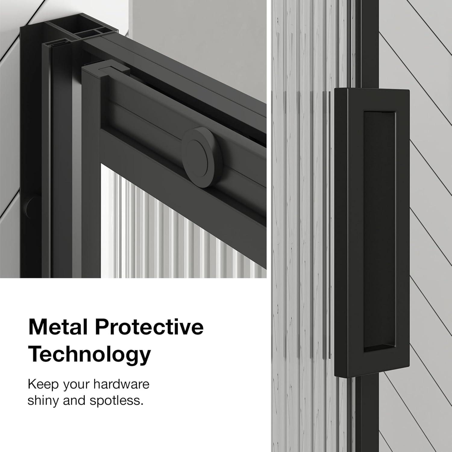 Ove Decors Stanford 48 In. W X 74 In. H Sliding Fluted Straight Alcove Shower Door