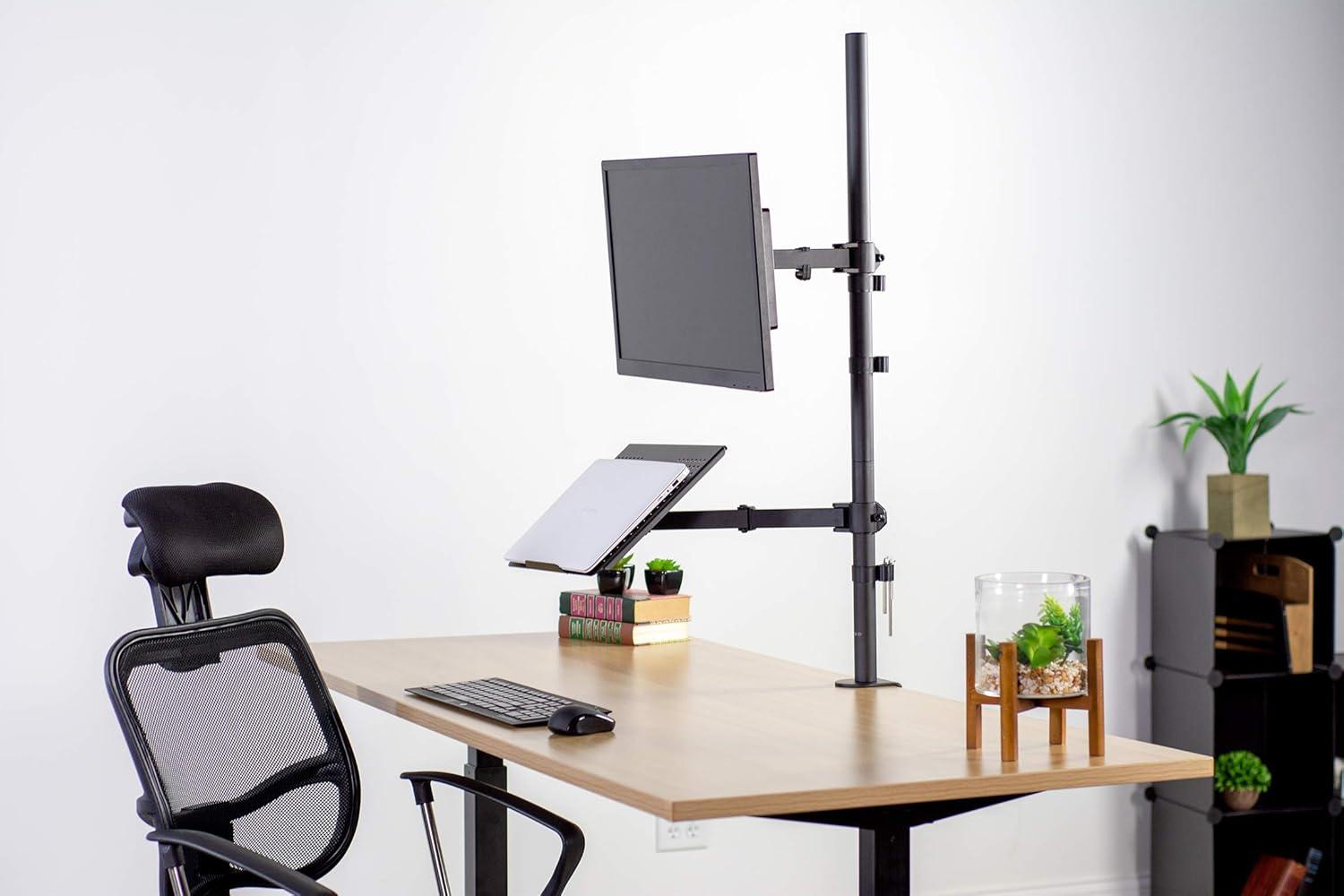 VIVO Laptop & Monitor Mount Extra Tall Adjustable Stand fits 1 Screen up to 32"