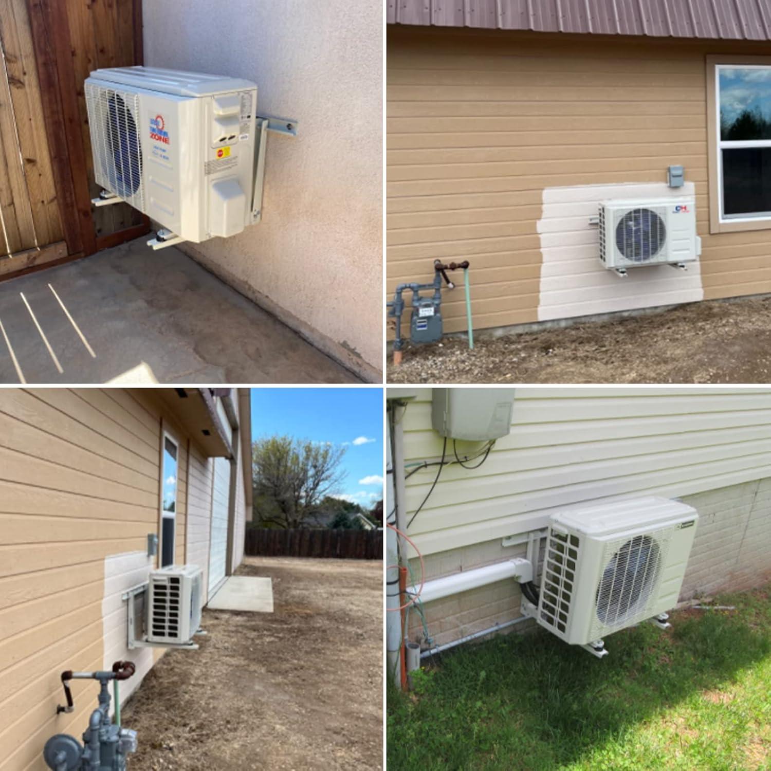 Mini Split Air Conditioner Bracket, Outdoor Wall Mounting Bracket for Ductless Mini Split Air Conditioner Heat Pump Systems, Universal,7000-18000 Btu AC Units, Heavy Duty Support up to 265 LBS