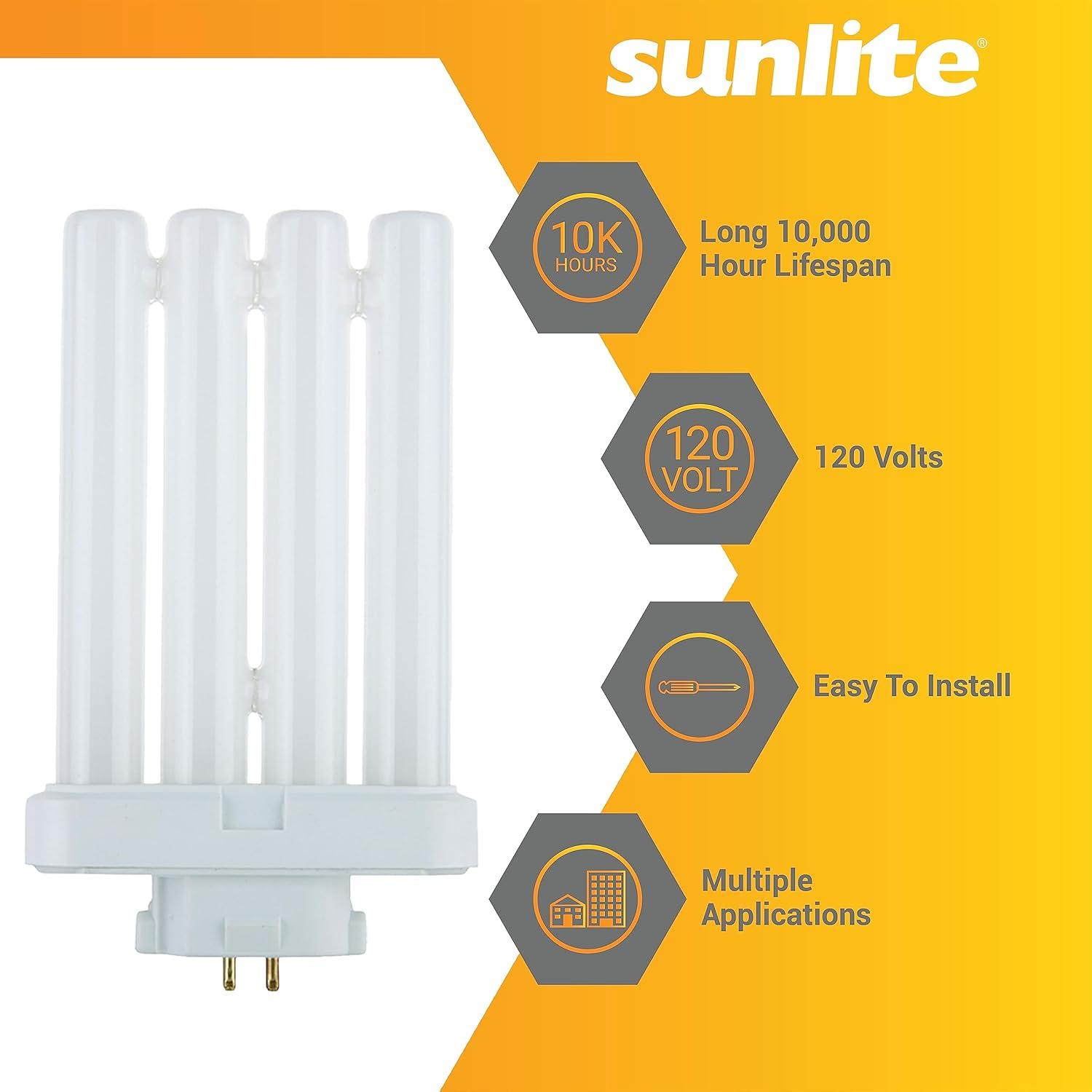 Warm White Compact Fluorescent Quad Tube Light Bulbs, 27 Watts