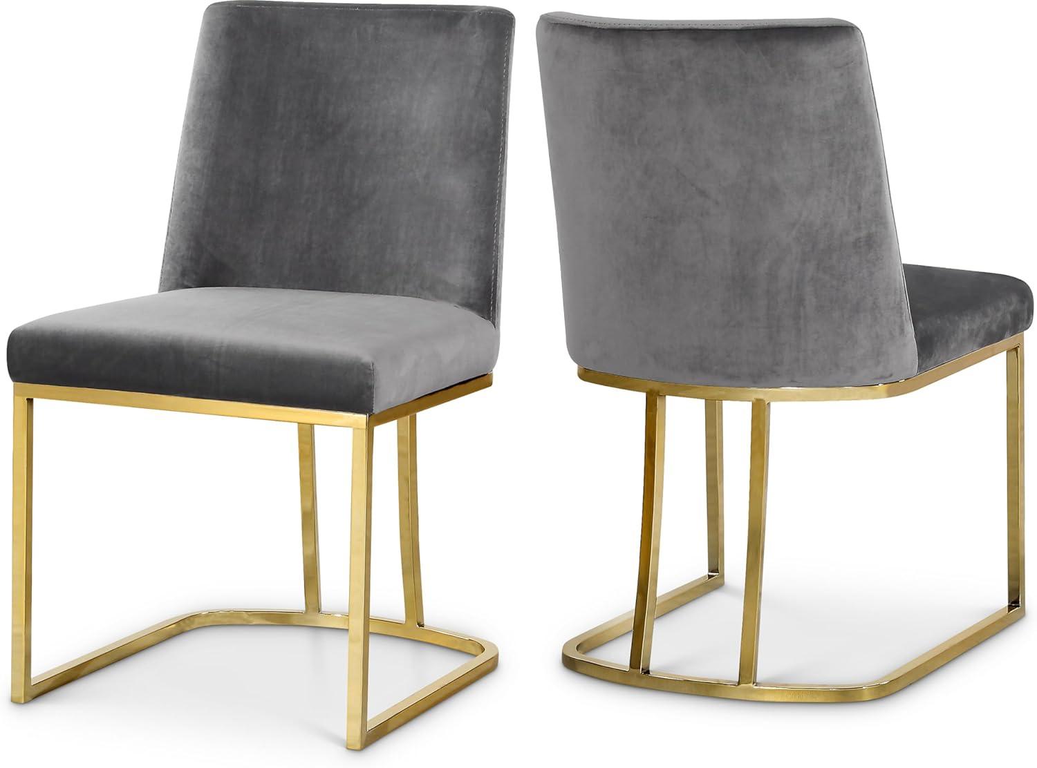 Meridian Furniture Heidi Gray Velvet Dining Chair (Set of 2)