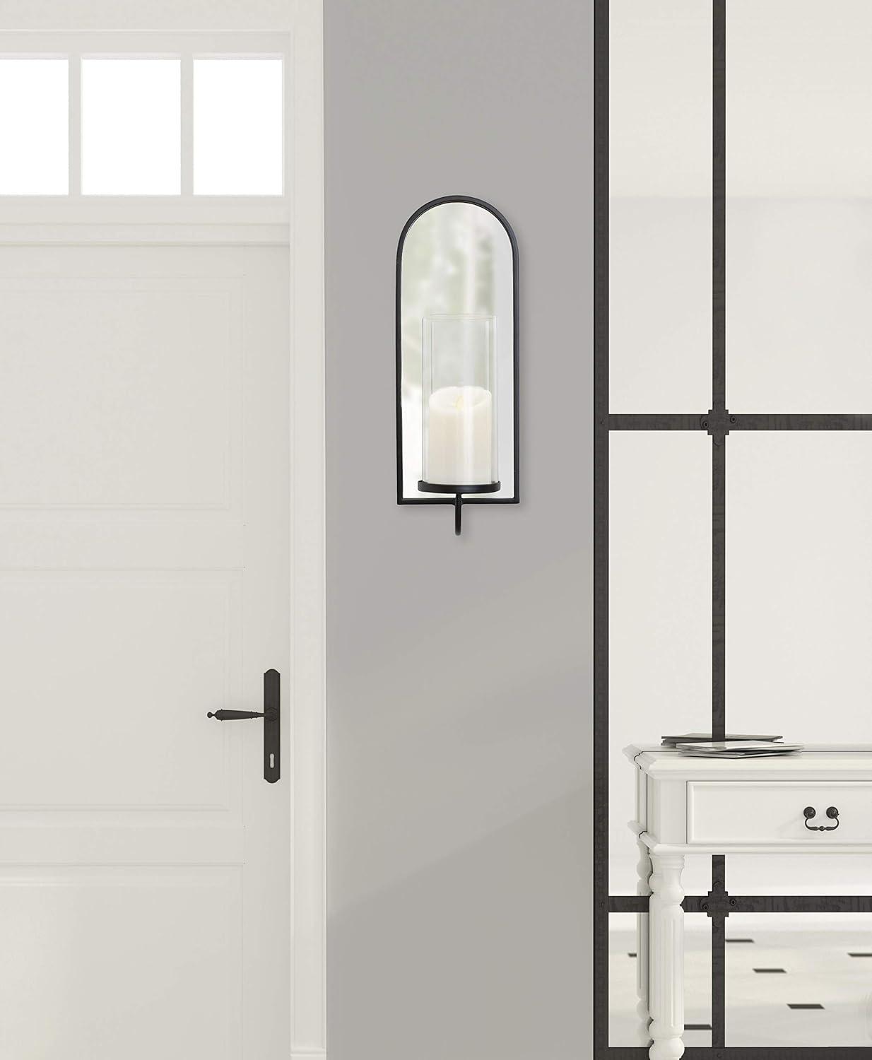 Kate and Laurel Ezerin Arch Metal Wall Sconce, 6x5x16, Black