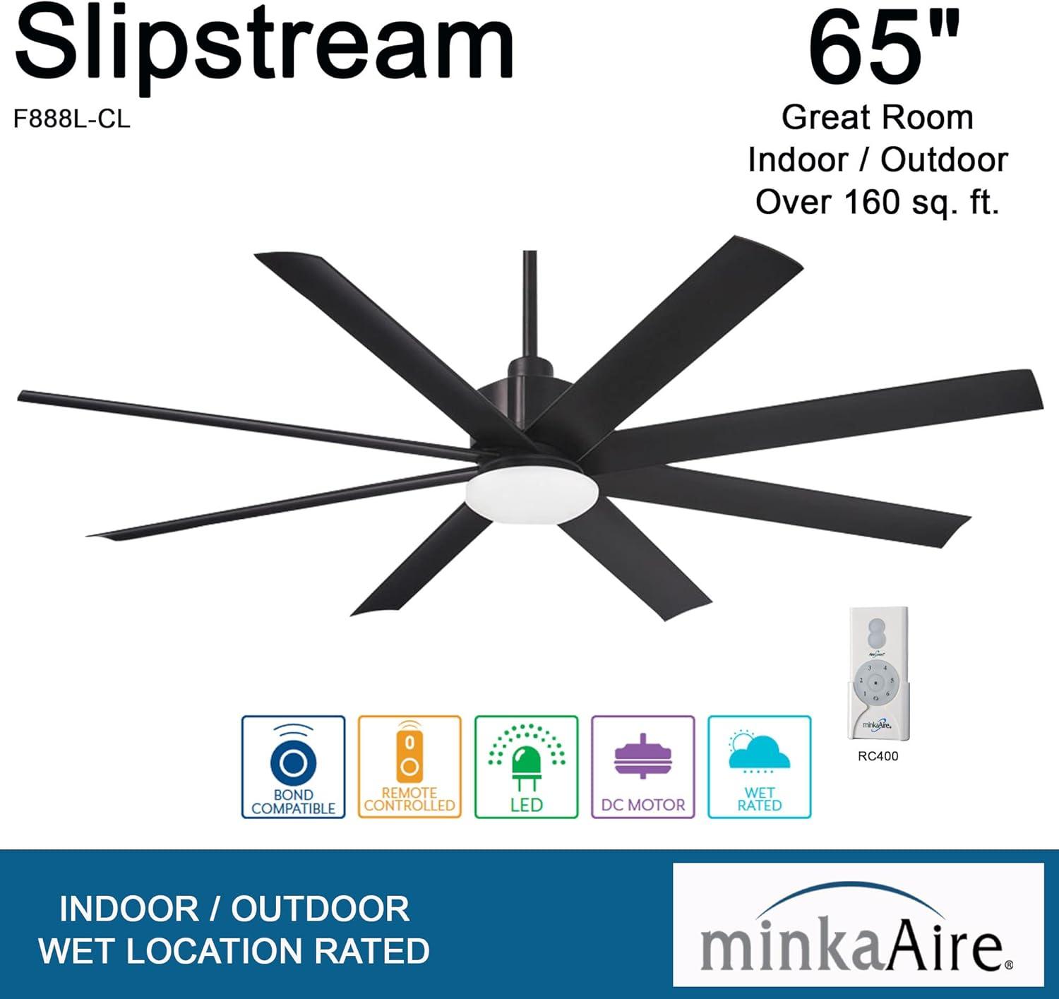 Slipstream 65" 8-Blade LED Smart Standard Ceiling Fan with Remote Control and Light Kit Included