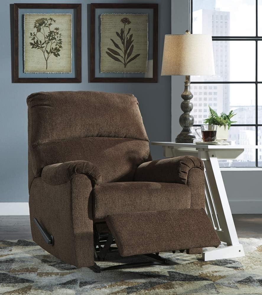 Chocolate Brown Polyester Contemporary Recliner