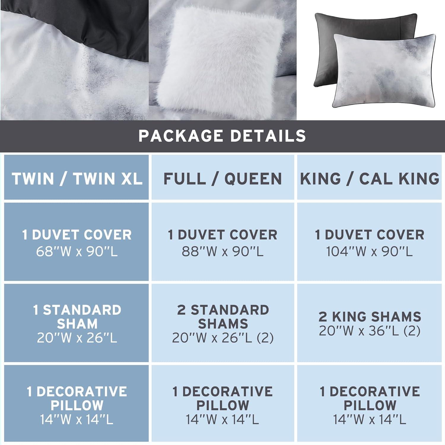 Intelligent Design Cassiopeia Watercolor Tie Dye Printed Duvet Cover Set with Throw Pillow