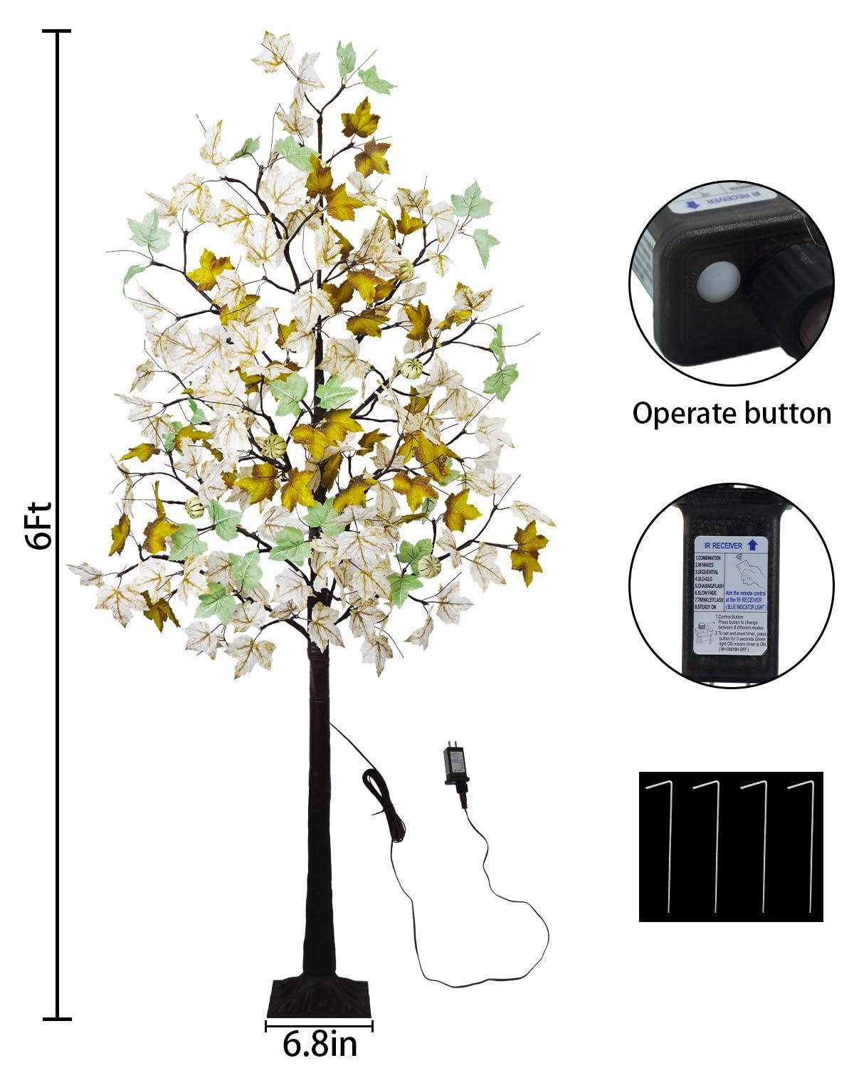 The Holiday Aisle® 6FT Fall Light Up Tree with 96 LEDs Lights