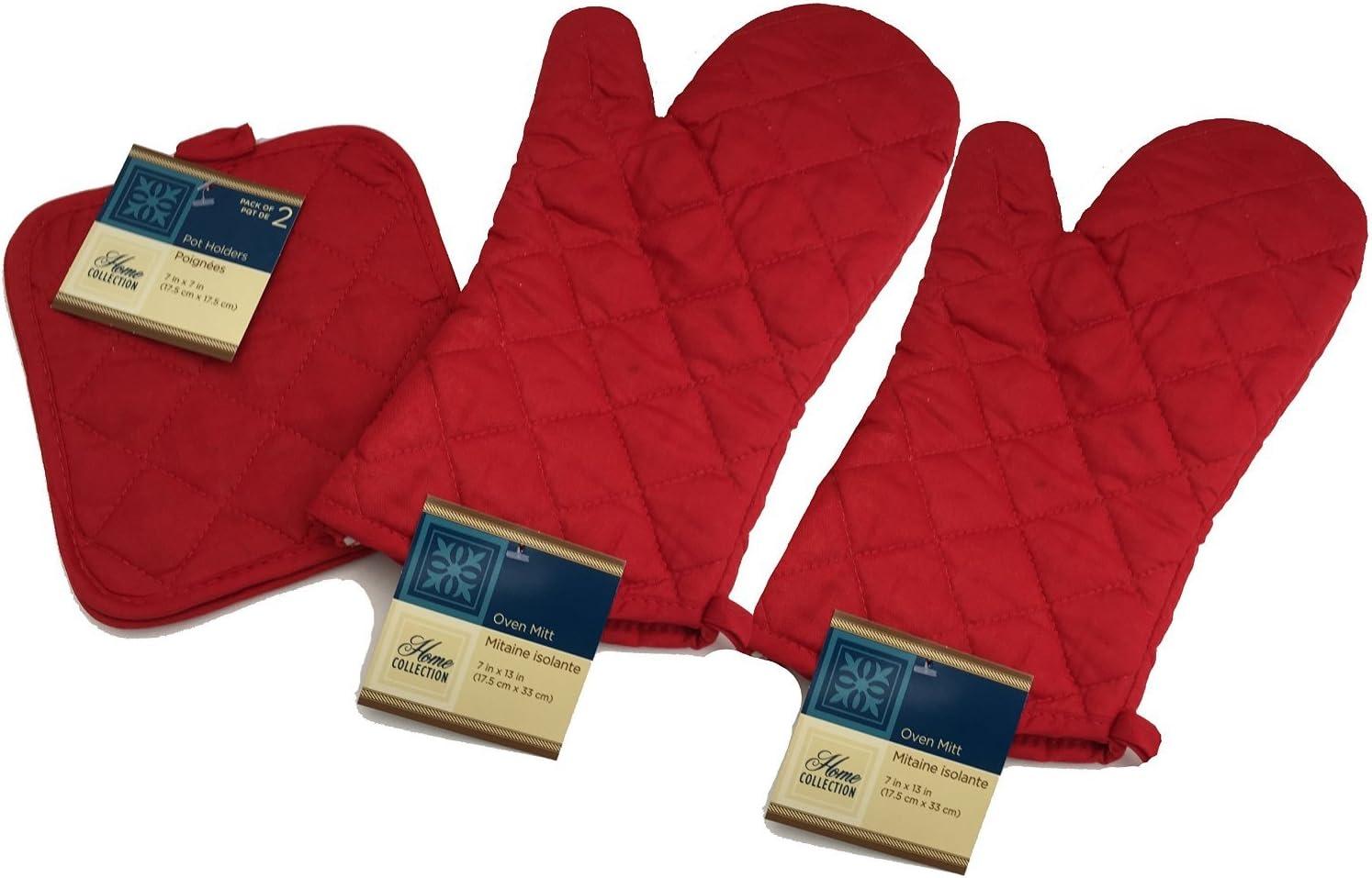 Kitchen Oven Mitt Pot Holder Set Red Kitchen Linens Oven Mitt Pot Holder Pack